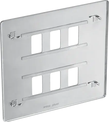 BG RFBS6 Screwless Brushed Steel 6 Gang Front Cover Plate BG Nexus