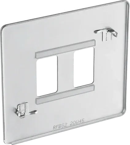 BG RFBS2 Screwless Brushed Steel 2 Gang Front Cover Plate BG Nexus