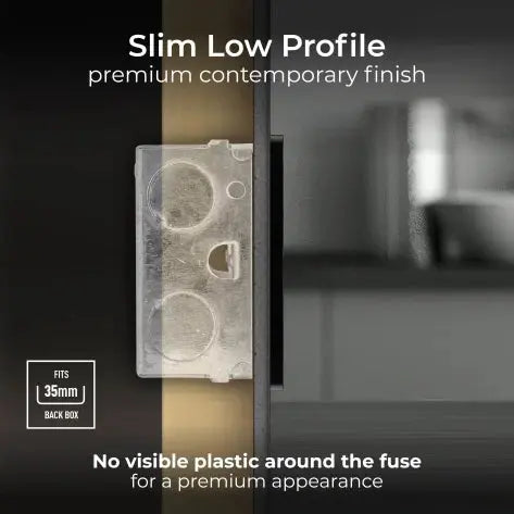 BG Evolve Matt Blue Screwless Unswitched Spur + Neon + Cable Outlet PCDDB54B BG (British General)