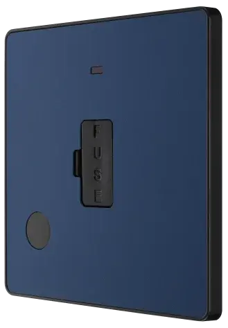 BG Evolve Matt Blue Screwless Unswitched Spur + Neon + Cable Outlet PCDDB54B BG (British General)