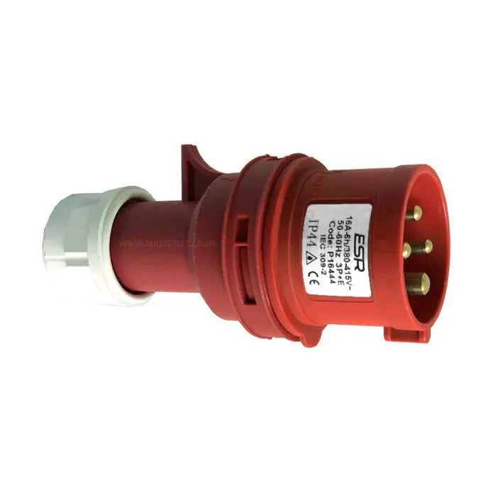 ESR Fast Fit Industrial Trailing Plug IP44 16 Amp 4 Pin P16444 Red 3P + E ESR