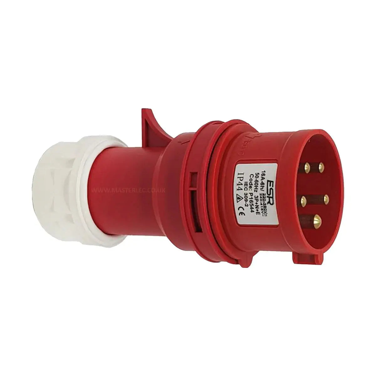 ESR Fast Fit Industrial Trailing Plug IP44 16 Amp 5 Pin P16544 Red 3P + N + E ESR