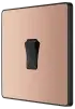 BG Evolve Polished Copper Screwless Single Light Switch PCDCP12B BG (British General)