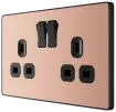 BG Evolve Polished Copper Screwless Double Socket PCDCP22B BG (British General)