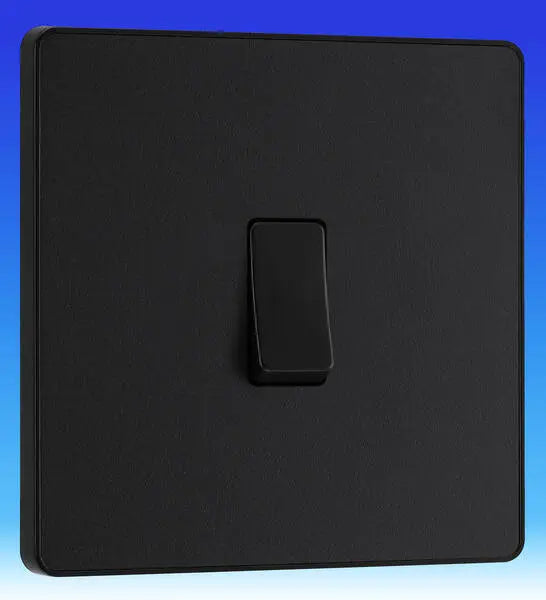 BG Evolve Matt Black Screwless Intermediate Light Switch PCDMB13B BG (British General)