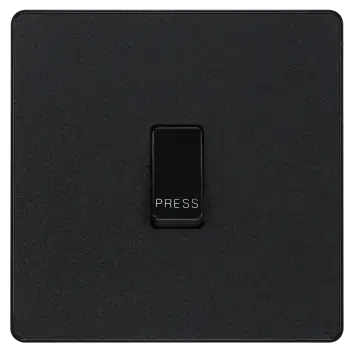 BG Evolve Matt Black Screwless Single Press Switch PCDMB14B BG (British General)