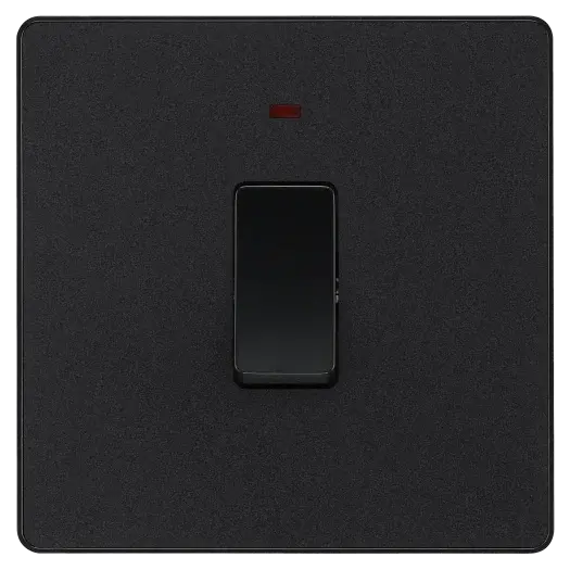 BG Evolve Matt Black Screwless 20A Double Pole Switch + Neon PCDMB31B BG (British General)