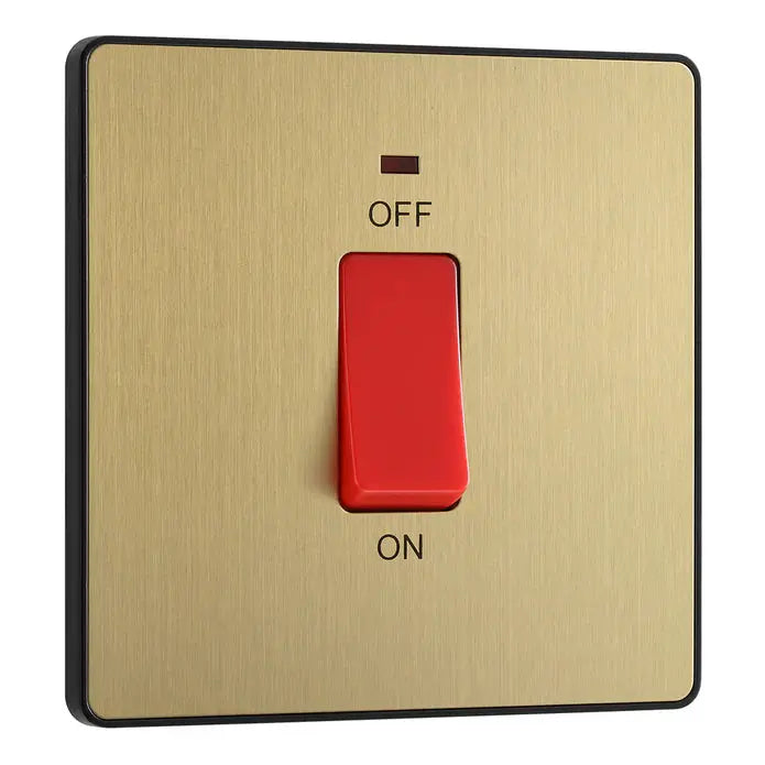 BG Evolve Satin Brass Screwless 45A DP Single Plate + Neon PCDSB74B BG (British General)