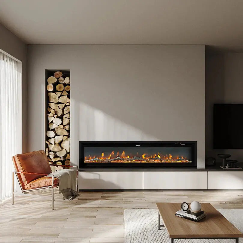 40/50/60/70/80 Inch Electric Fireplace 12 Colour LED Flame Effect Heater With Remote Control HoFeny