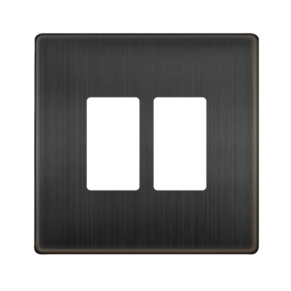 Click GridPro 2 GANG GRIDPRO COVER PLATE - MATT BRONZE – SCP20402BZ
