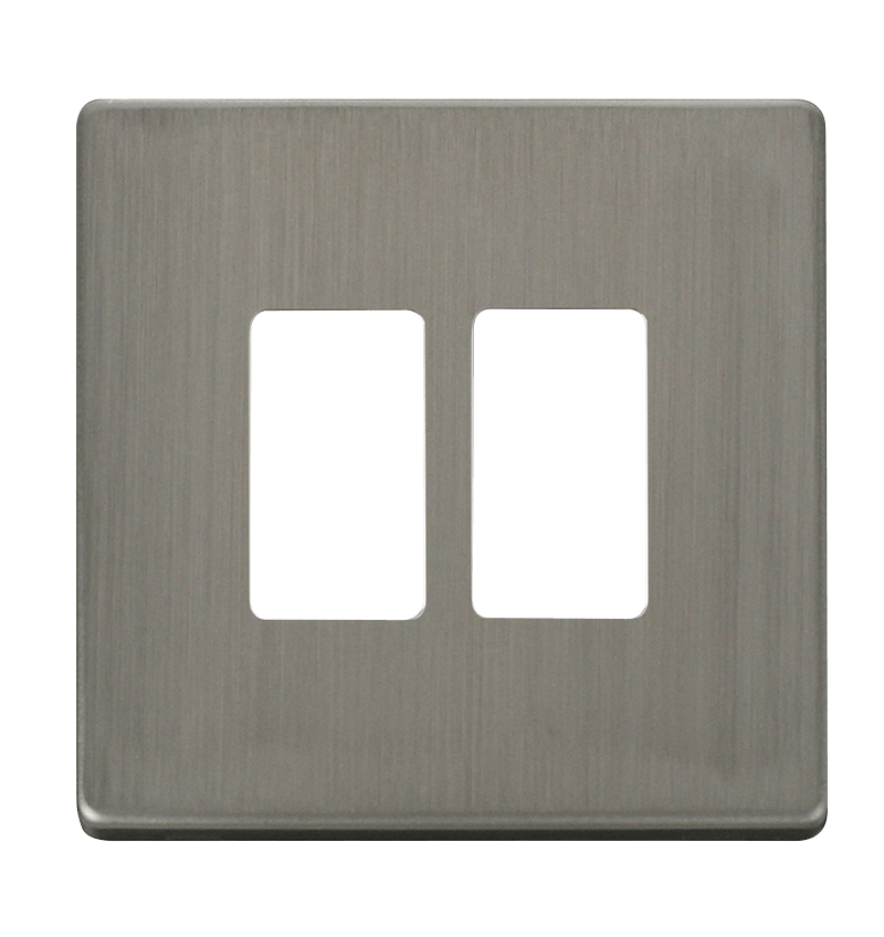 Click GridPro 2 Gang GridPro Frontplate - Stainless Steel – SCP20402SS