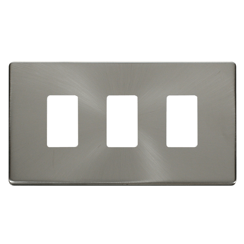 Click GridPro 3 Gang GridPro Frontplate - Brushed Stainless – SCP20403BS