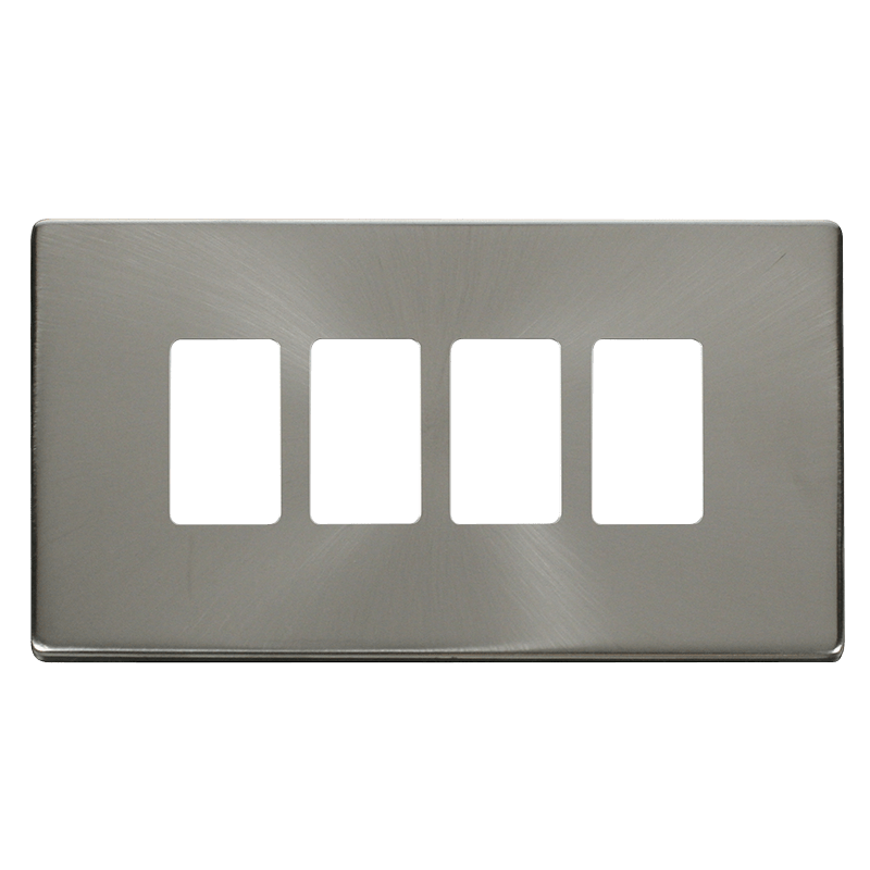 Click GridPro 4 Gang GridPro Frontplate - Brushed Stainless – SCP20404BS