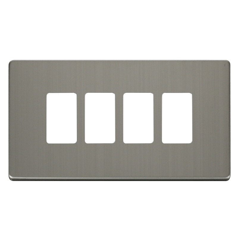 Click GridPro 4 Gang GridPro Frontplate - Stainless Steel – SCP20404SS
