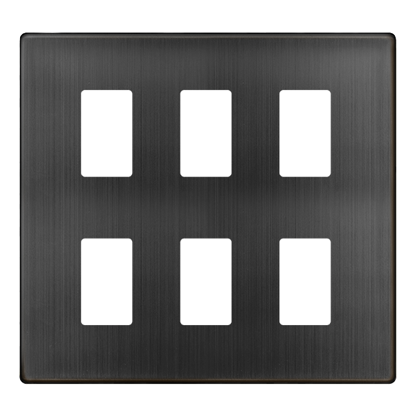 Click GridPro 6 GANG GRIDPRO COVER PLATE - MATT BRONZE – SCP20506BZ