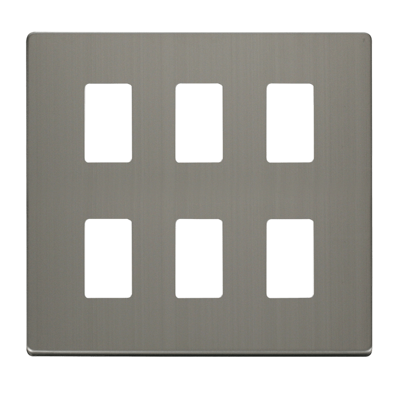 Click GridPro 6 Gang GridPro Frontplate - Stainless Steel – SCP20506SS
