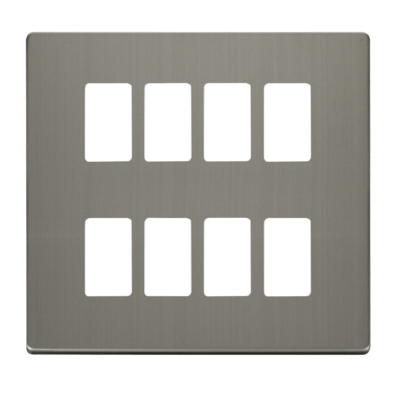 Click GridPro 8 Gang GridPro Frontplate - Stainless Steel – SCP20508SS
