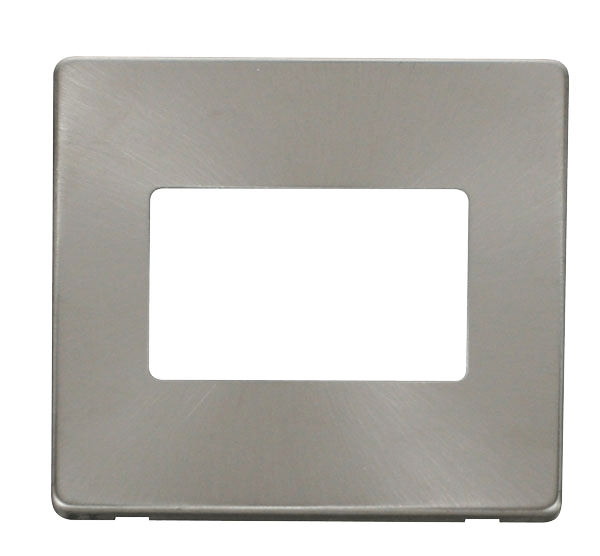 Click MiniGrid 1 Gang Triple Aperture Cover Plate - Brushed Stainless – SCP403BS