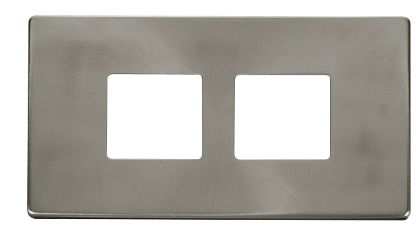 Click MiniGrid 2 Gang (2 x 2) Aperture Cover Plate - Brushed Stainless – SCP404BS
