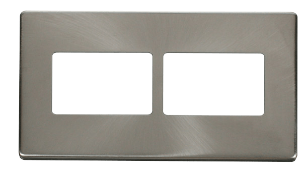 Click MiniGrid 2 Gang (2 x 3) Aperture Cover Plate - Brushed Stainless – SCP406BS