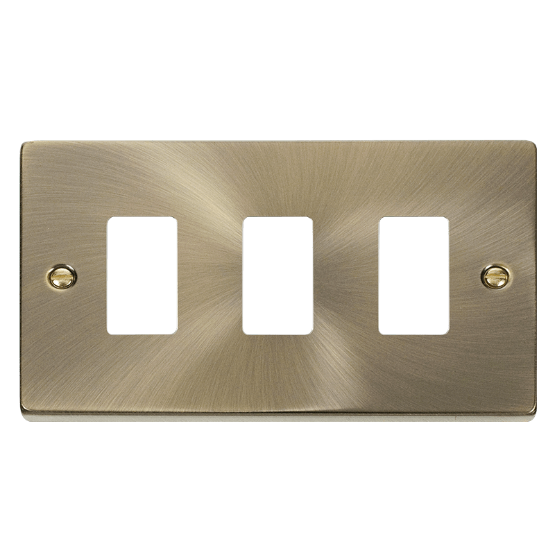 Click GridPro 3 Gang GridPro Frontplate - Antique Brass – VPAB20403