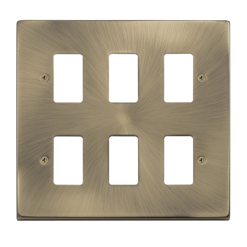 Click GridPro 6 Gang GridPro Frontplate - Antique Brass – VPAB20506