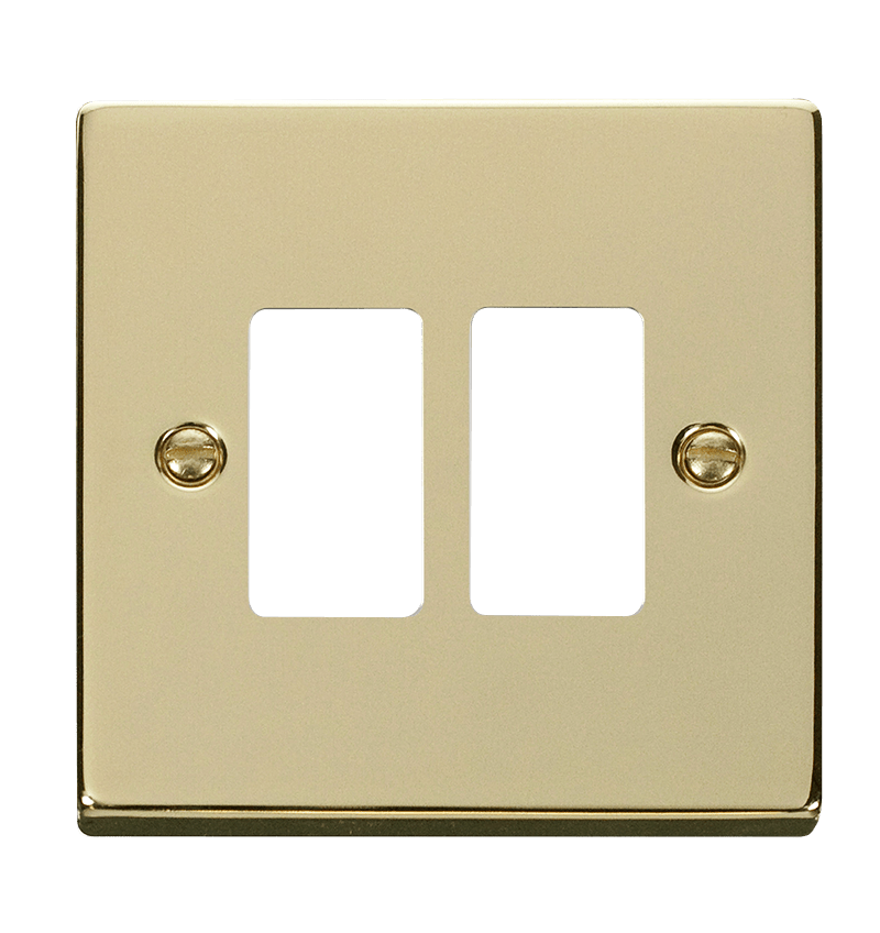 Click GridPro 2 Gang GridPro Frontplate - Polished Brass – VPBR20402