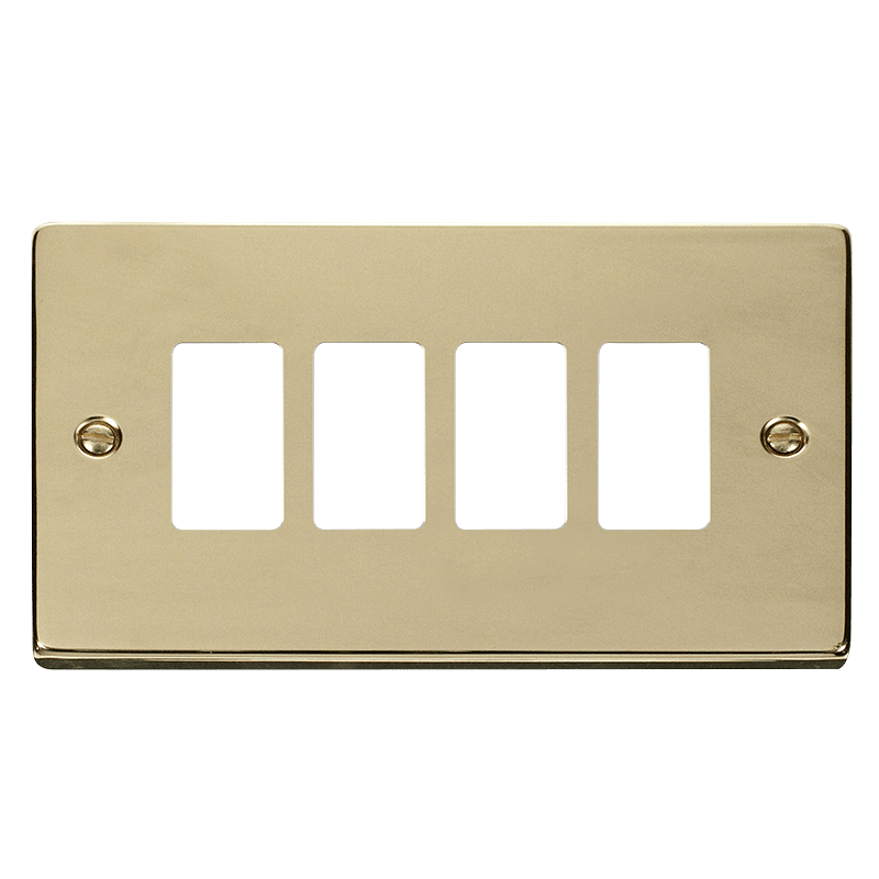 Click GridPro 4 Gang GridPro Frontplate - Polished Brass – VPBR20404