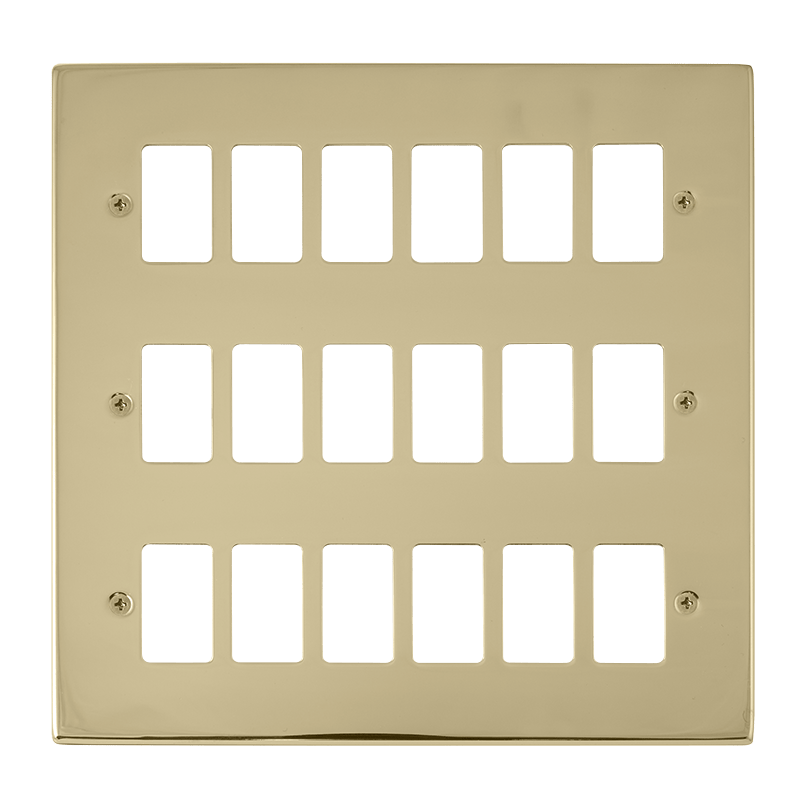 Click GridPro 18 Gang GridPro Frontplate - Polished Brass – VPBR20518