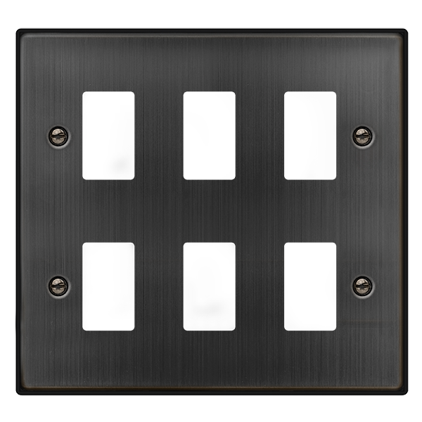Click GridPro 6 GANG GRIDPRO FRONT PLATE - MATT BRONZE – VPBZ20506