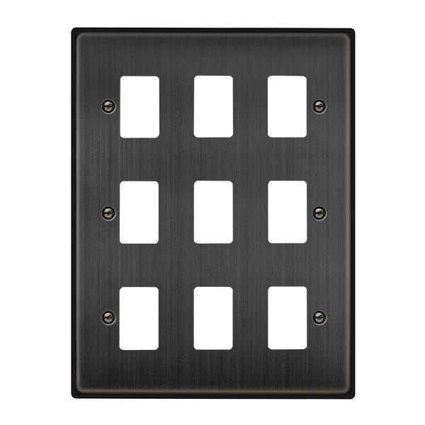 Click GridPro 9 GANG GRIDPRO FRONT PLATE - MATT BRONZE – VPBZ20509