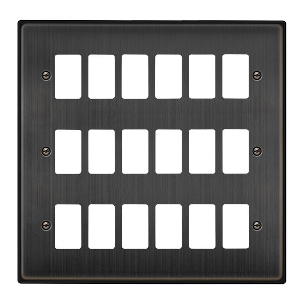 Click GridPro 18 GANG GRIDPRO FRONT PLATE - MATT BRONZE – VPBZ20518