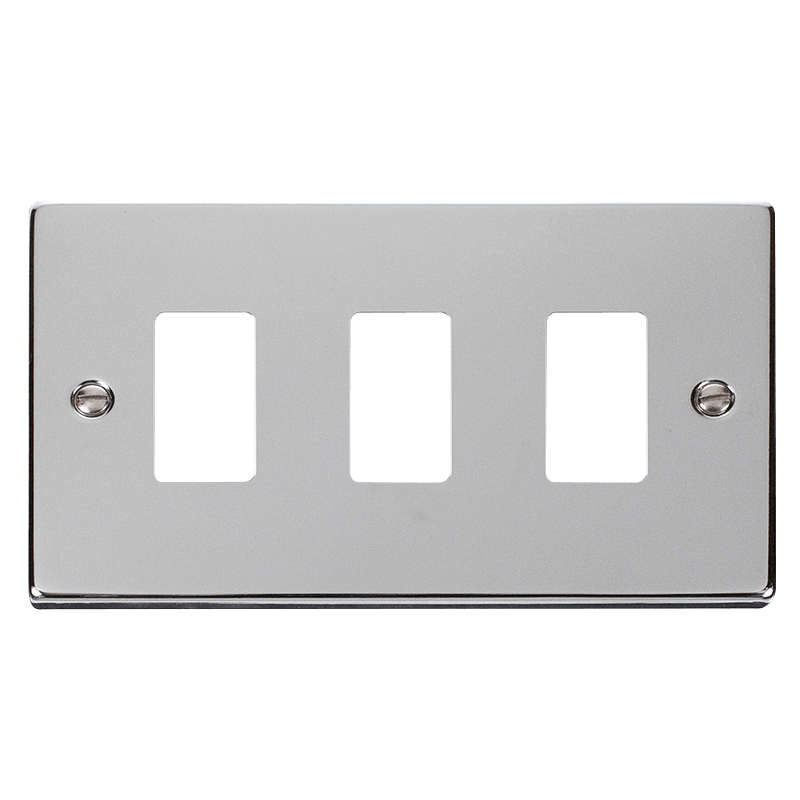 Click GridPro 3 Gang GridPro Frontplate - Polished Chrome – VPCH20403
