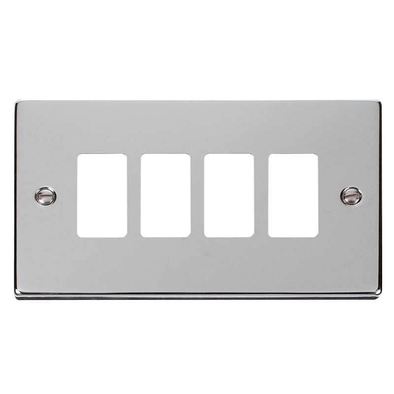 Click GridPro 4 Gang GridPro Frontplate - Polished Chrome – VPCH20404