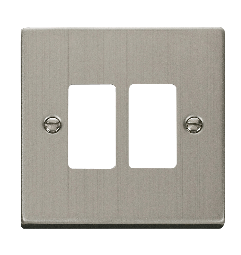 Click GridPro 2 Gang GridPro Frontplate - Stainless Steel – VPSS20402
