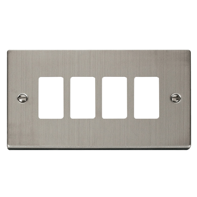 Click GridPro 4 Gang GridPro Frontplate - Stainless Steel – VPSS20404
