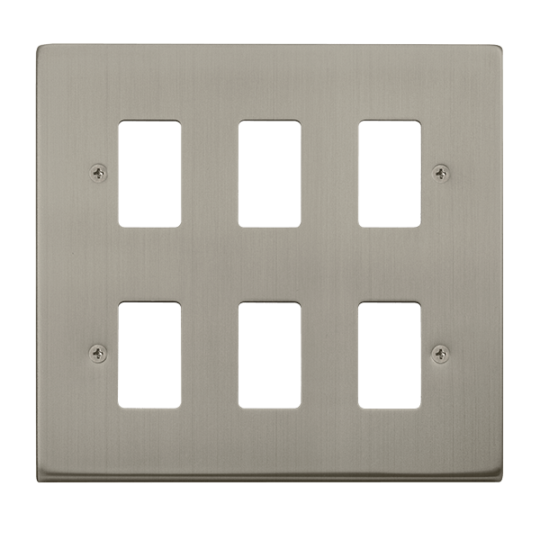 Click GridPro 6 Gang GridPro Frontplate - Stainless Steel – VPSS20506
