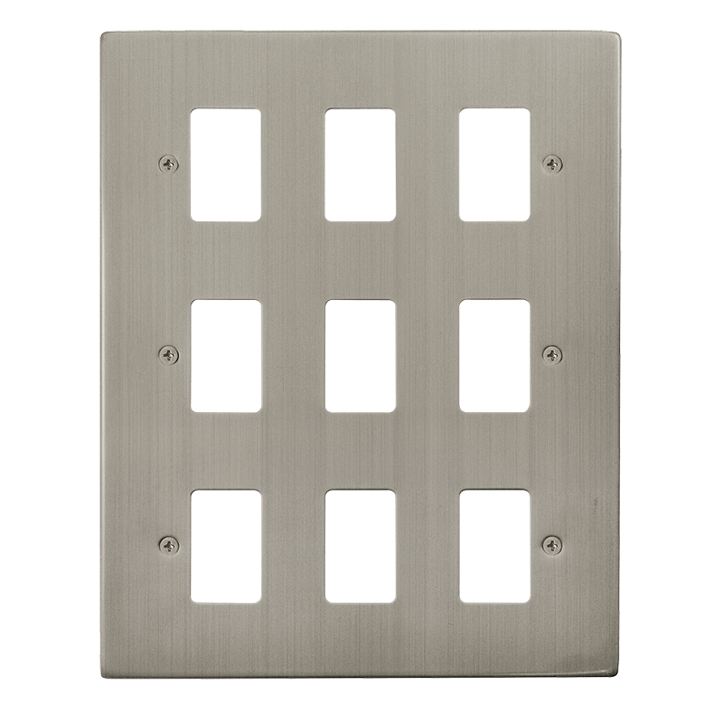 Click GridPro 9 Gang GridPro Frontplate - Stainless Steel – VPSS20509