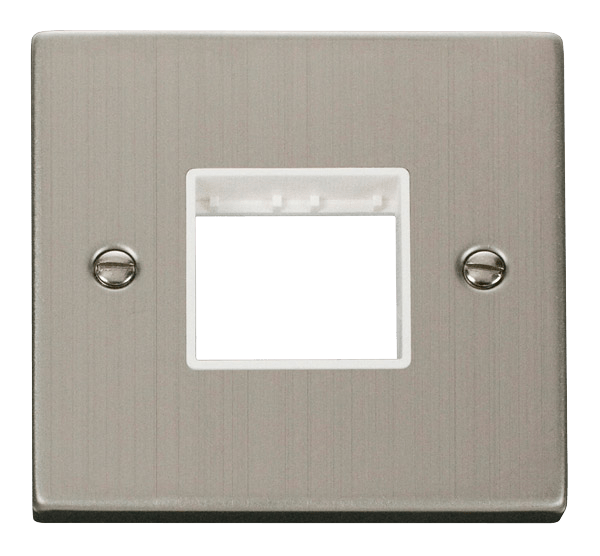 Click MiniGrid 1 Gang Plate Twin Aperture - White – VPSS402WH