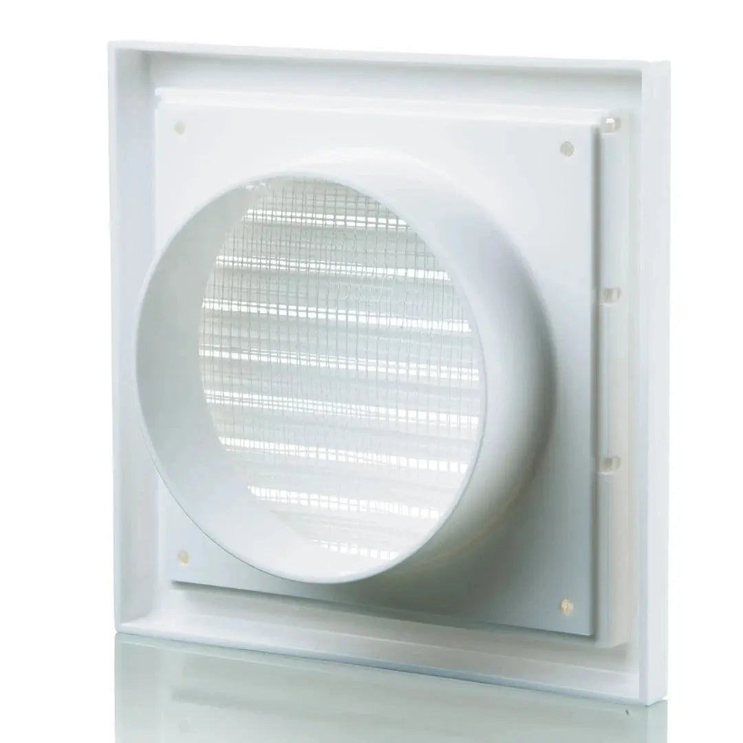 4" Louvred Wall Vent Grille Cover Fixed Blade Air Vent Extractor Fan Duct