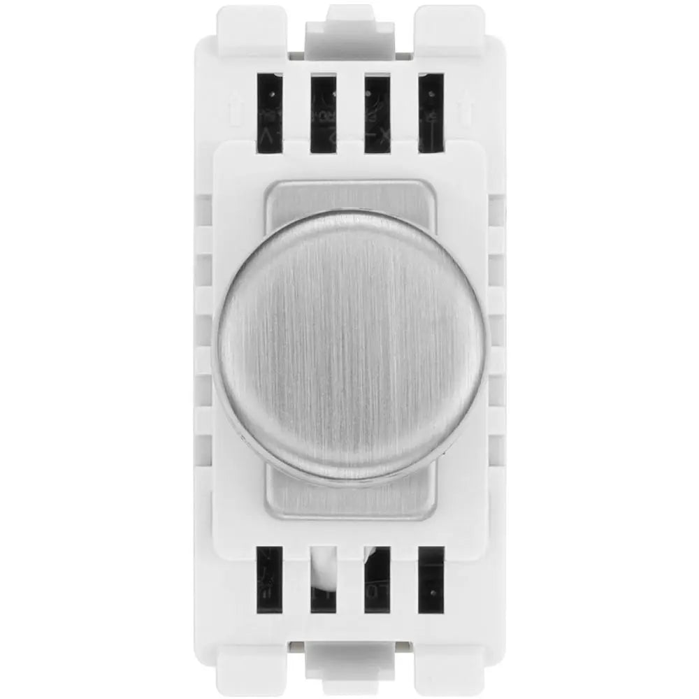 BG RBSDTR Nexus Grid Brushed Steel 2 Way 200W Trailing Edge Dimmer Module BG Nexus