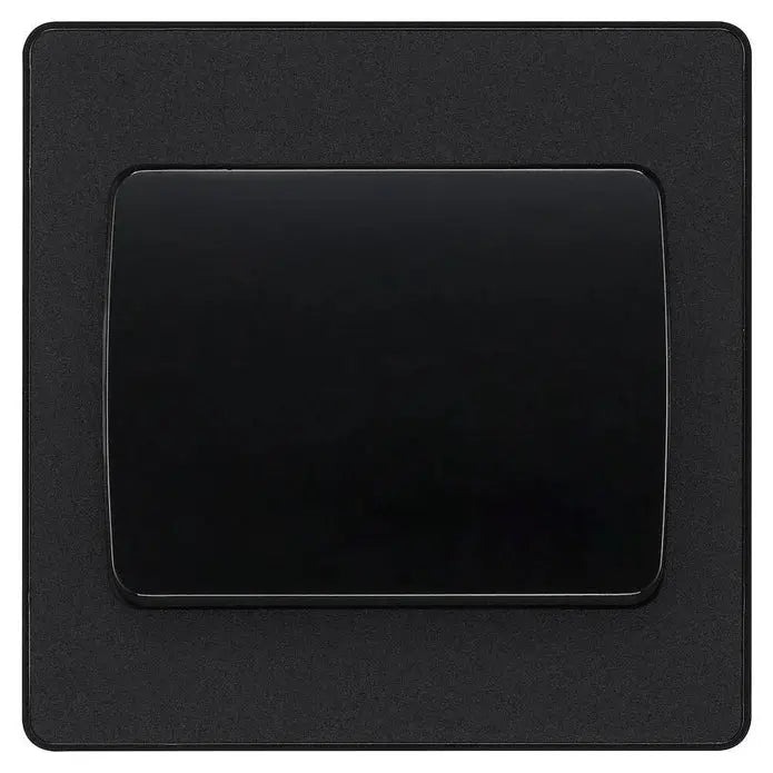 BG Evolve Matt Black Screwless Single Light Switch (Wide) PCDMB12WB BG (British General)