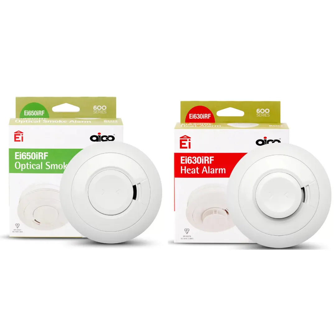 Aico Fire Alarm Kit 1 x Ei650IRF & 1 x Ei630IRF Smoke Alarm Kit Bundle Battery Powered RadioLINK 600 Series Aico