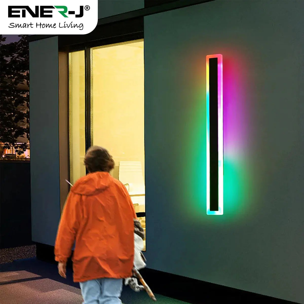Outdoor Acrylic Black Wall Lights, 60 x 8cm size Outdoor Acrylic Black Wall Lights, 12W Waterproof IP65 RGB ENER-J