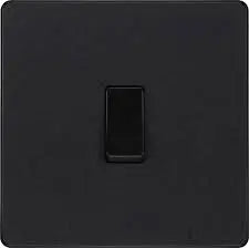 BG Evolve Matt Black Screwless Intermediate Light Switch PCDMB13B BG (British General)
