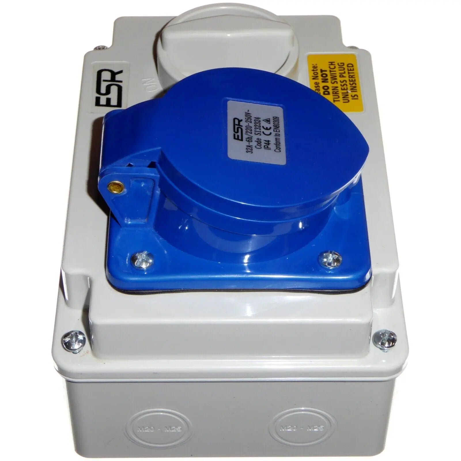 32 Amp 3 Pin Interlock Socket Switch 220V - 250V 2P+E Weatherproof IP44 SI32324 ESR