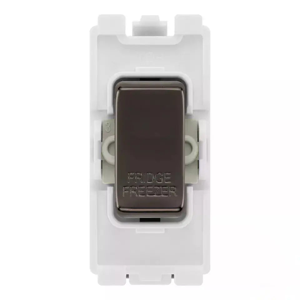 BG Black Nickel 20 Amp Double Pole Appliance Grid Switch Labelled Fridge Freezer -RRFFBN-01 BG Nexus