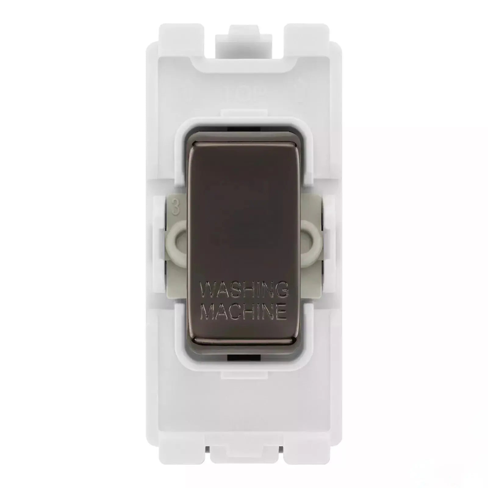 BG RRWMBN Black Nickel 20 Amp Double Pole Appliance Grid Switch Labelled Washing Machine BG Nexus