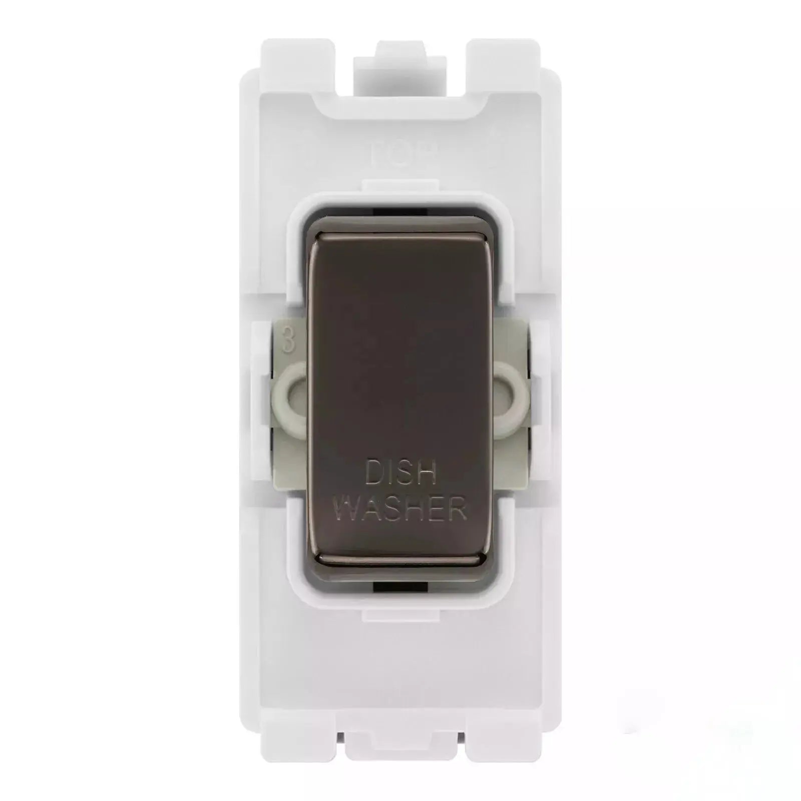 BG Black Nickel 20 Amp Double Pole Appliance Grid Switch Labelled Dish Washer - RRDWBN-01 BG Nexus