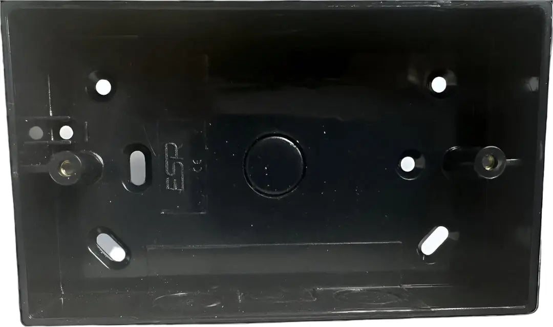 2 Gang Double Black Square Edge Surface Pattress Back Box 32mm Deep ESR
